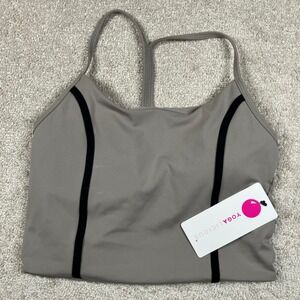 NEW YogaLicous Lux Xandra Yoga Bra Tank Top Women's M Rock Ridge Gray NWT